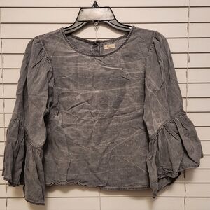 Hollister Gray Women's Top With Bell Sleeves. Size XS